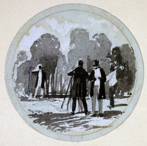 Levelling, London & Birmingham Railway, n. 1838 (kynä ja muste ja pesu paperille) tekijältä John Cooke Bourne
