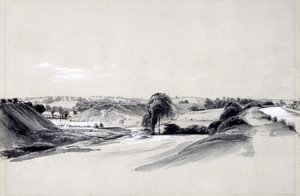 Valmistus ja pengerrys, Bugbrooke, 10. heinäkuuta 1837 (kynä ja muste ja pesu paperille) tekijältä John Cooke Bourne