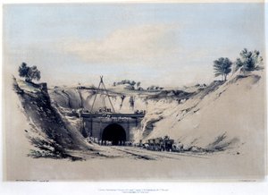 Watford Tunnel, Hertfordshire, 6. kesäkuuta 1837 (väri litteä) tekijältä John Cooke Bourne