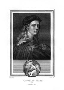 Raphael tai Raffaello, taidemaalari ja Firenzen koulun arkkitehti, 1825. tekijältä John Corner