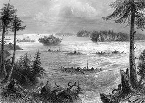 Ottawa- ja St Lawrence -jokien risteys, Kanada, 1842.