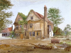 Etunäkymä Basing Manor Housesta, Peckham High Street, Camberwell, Lontoo, 1884 tekijältä John Crowther