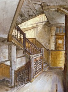 Sisäkuva portaista talossa White Lion Courtissa, Westminster, Lontoo, 1880 tekijältä John Crowther