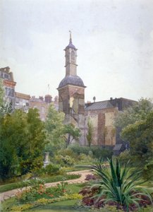 St Botolphin kirkon torni, Aldersgate, Lontoon kaupunki, 1886 tekijältä John Crowther