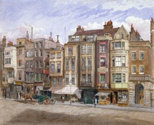Näkymä liiketiloihin Strandissa, Westminsterissä, Lontoossa, 1881.