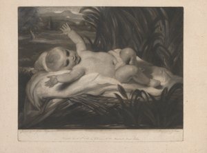Mooses härkäruuissa [makaava lapsi]