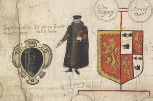 Yksityiskohta Genealogisesta kirjasta John Deen syntyperästä… osoittaen hänen sukulaisuutensa Tudorin talon hallitsijoihin tekijältä John Dee