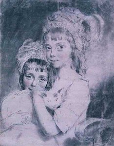 Nro 1843 The Two Miss Comparts tekijältä John Downman
