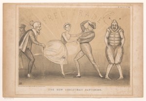 Spotprent met kerst voorstelling Uusi joulupantomiimi (otsikko esineessä) HB Sketches (sarjan otsikko objektissa) tekijältä John Doyle