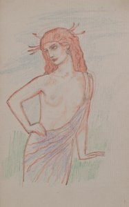 Nimetön [naishahmo] (lyijykynä) tekijältä John Duncan