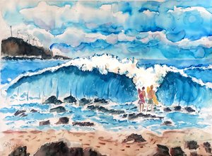 Suurten aaltojen rannan surffaajat