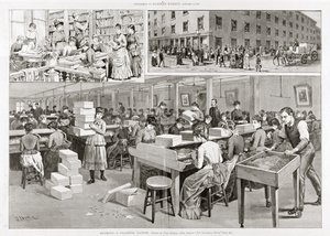Savukkeiden tuotannon kohtauksia, 1887 tekijältä John Durkin