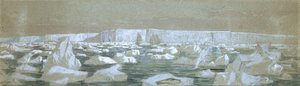Osa eteläistä napavallia, 2. helmikuuta 1841 (akvarelli). tekijältä John Edward Davis