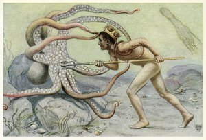 Hän oli erittäin rohkea ja vahva, ? ja taisteli suuren mustekalan kanssa The Great Sea Horse -pubista. 1909 tekijältä John Elliot