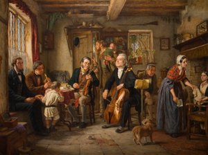 Filharmoninen harjoitus maalaistalossa, 1860