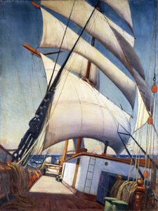 Birckdalen silta matkalla Bristolista Sabine Passiin, Texasiin (Yhdysvallat, Yhdysvallat) huhti-kesäkuussa 1920. Öljy paperille tekijältä John Everett