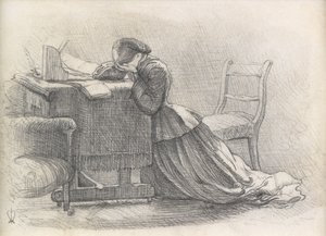 Vaimo - kuvitus runoon tekijältä John Everett Millais