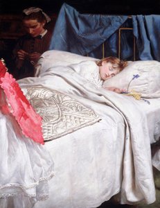 Nukkumassa. Noin 1865 (Öljy kankaalle) tekijältä John Everett Millais