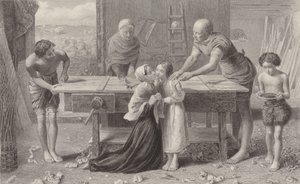 Kristus vanhempiensa talossa tekijältä John Everett Millais
