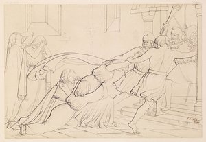 Elgiva vangittiin arkkipiispa Odon ritarikunnan toimesta, 1843 tekijältä John Everett Millais