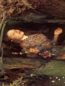 Ophelia, yksityiskohta tekijältä John Everett Millais