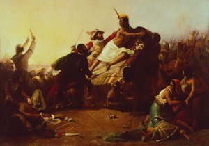 Pizzaro mitoittamassa Perun inkeriläisiä, John Everett Millais tekijältä John Everett Millais
