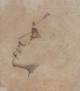 Dante Gabriel Rossettin (1828-82) muotokuvapää tekijältä John Everett Millais