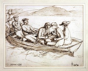 Lohi myytti (kynä ja muste paperille) tekijältä John Everett Millais