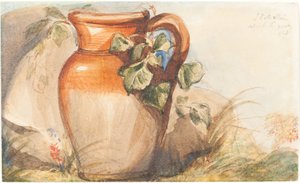 Tutkimus keramiikkakannusta [recto] tekijältä John Everett Millais