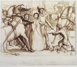 Sokea mies, 1853 (kynä, muste, pesu ja grafiitti kudottupaperille) tekijältä John Everett Millais