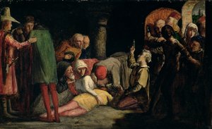Romeon ja Julian kuolema, n. 1848 (öljy myllylevylle) tekijältä John Everett Millais