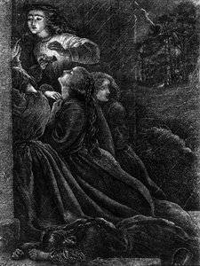 Viisi tyhmää neitsyttä, esimerkki kirjasta "Vertaukset Herramme ja Vapahtajamme Jeesuksesta Kristuksesta", 1864 tekijältä John Everett Millais