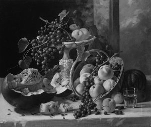 Asetelma hedelmien kanssa, n. 1857.
