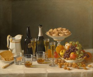 Viini, juusto ja hedelmät, 1857.