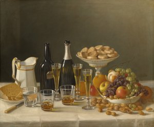 Viini, juusto ja hedelmät, 1857