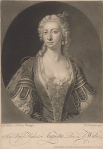 Hänen kuninkaallinen korkeutensa Walesin prinsessa Augusta, 1751 tekijältä John Faber the younger