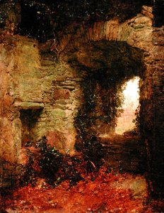 Galloway Keep, n. 1870 (öljy paneelissa) tekijältä John Faed