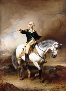 Muotokuva George Washingtonista tervehtimässä Trentonissa,