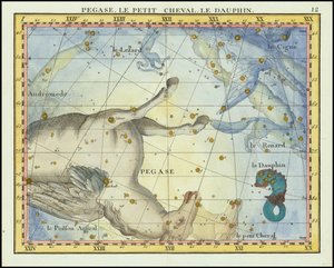 1776 - John Flamsteed - Pegase, Le Petit Cheval, Le Dauphin (Pegasus, Pisces ja Equuleus).