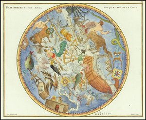 1776 - John Flamsteed - Planisphere des Etoiles Australes (Australian eteläisten alueiden kartta)