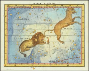 Vuoden 1776 tähtikartta Leijonan tähdistöstä, Fortinin Atlas Celeste de Flamsteed -teoksesta.