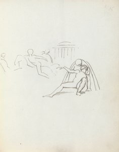 John Philip Kemble Hamletina, 1783 (kynä, muste ja pesu paperille) tekijältä John Flaxman