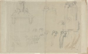 Tutkimusarkki [recto and verso] tekijältä John Flaxman
