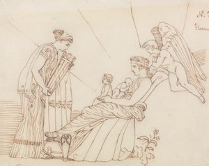 Phoebukselle hänen syntymässään, Aischyluksesta, Furies tekijältä John Flaxman