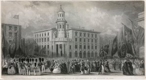 New Coal Exchange, Thames Street, sen avajaisseremoniassa vuonna 1849