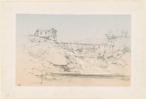 Rakennus padon varrella tekijältä John Frederick Kensett