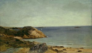 Rocky Coast, n. 1860 (öljy kankaalle) tekijältä John Frederick Kensett
