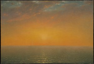 Auringonlasku merellä tekijältä John Frederick Kensett