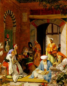 "Ja uskon rukous pelastaa sairaat", Jaakob 5:15 (öljy paneelille) tekijältä John Frederick Lewis