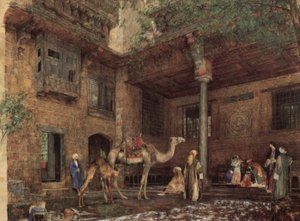 Taidemaalarin talon piha, Kairo tekijältä John Frederick Lewis